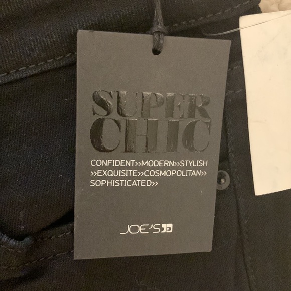 Joe’s brand new black jeans size 27 new with tag with leather design the front - Picture 3 of 14